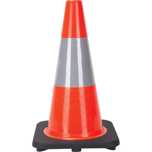 C&ocirc;ne de signalisation, 18", Orange, Bande(s) r&eacute;fl&eacute;chissante(s) 6" Distribution Élite MP