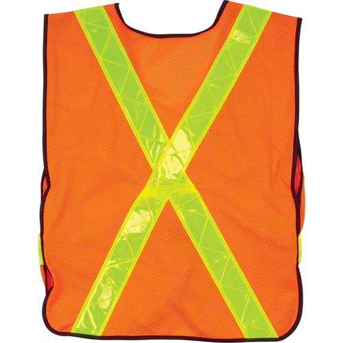 Standard-Duty Safety Vest, High Visibility Orange, Large, Polyester Distribution Élite MP