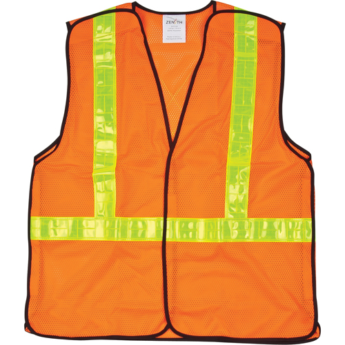 5-Point Tear-Away Traffic Safety Vest, High Visibility Orange, Medium, Polyester Distribution Élite MP