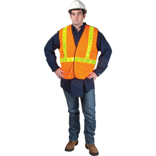 5-Point Tear-Away Traffic Safety Vest, High Visibility Orange, Medium, Polyester Distribution Élite MP