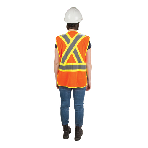 Veste d'arpenteur haute visibilit&eacute;, conforme &agrave; la CSA, Orange haute visibilit&eacute;, 2T-Grand, Polyester Distribution Élite MP