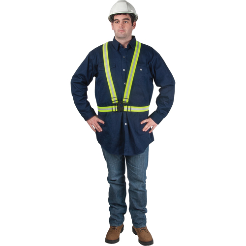 Standard-Duty Safety Harness, High Visibility Lime-Yellow, Silver Reflective Colour, Large Distribution Élite MP