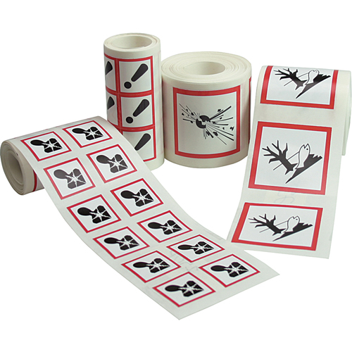 &eacute;tiquettes avec pictogrammes SGH, Vinyle, Rouleau, 1" lo x 1" la Distribution Élite MP
