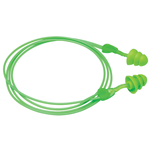 Bouchons d'oreilles r&eacute;utilisables Glide Trio, Avec cordon, Vrac - &agrave; nu, 27 dB NRR, Taille unique Distribution Élite MP