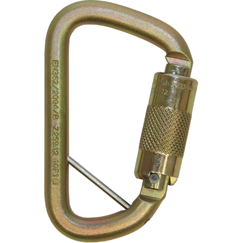 Rollgliss Technical Rescue Offset D Fall Arrest Carabiner, Steel, 3600 lbs Capacity Distribution Élite MP