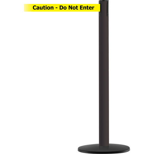 Advance TensaBarrier&reg; Barrier Post, Steel, 36" H, Black/Yellow Tape, 7.5' Tape Length Distribution Élite MP