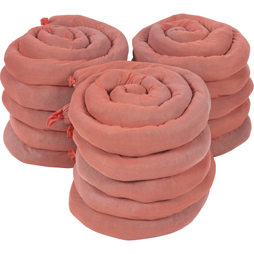 Remblais tubulaires absorbants, Mati&egrave;res dangereuses, Absorption 50 gal., 3" la x 8' lo, Pqt de 15 Distribution Élite MP