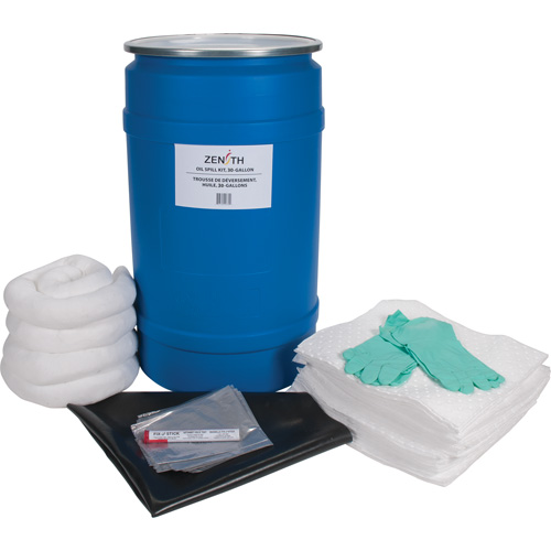 Shop Spill Kit, Oil Only, Drum, 30 US gal. Absorbancy Distribution Élite MP