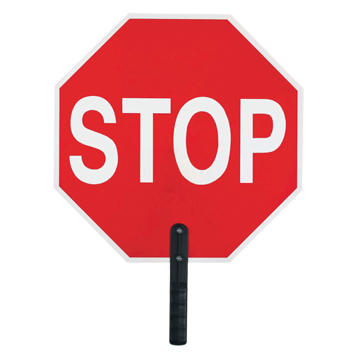 Panneau de signalisation  Stop , 18" x 18", Plastique, Anglais avec pictogramme Distribution Élite MP