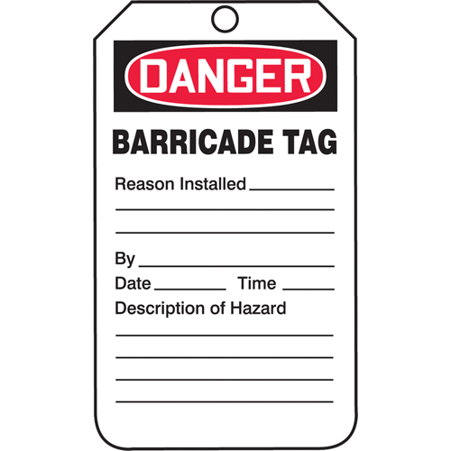 &eacute;tiquettes de s&eacute;curit&eacute;, Plastique, 3-3/8" la x 5-3/4" h, Anglais Distribution Élite MP