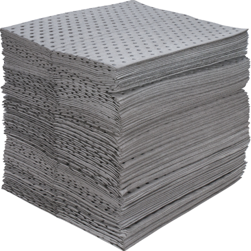 Feuilles absorbantes en fibres fines de calibre industriel, Universel, 15" x 17", 40 gal. d'absorption Distribution Élite MP