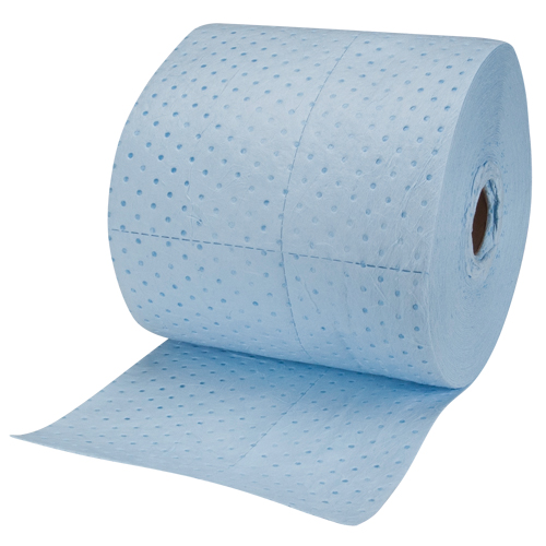 Rouleaux absorbants li&eacute;s bleus de premi&egrave;re qualit&eacute;, L&eacute;ger, 150' lo x 15" la, Absorption 20 gal. Distribution Élite MP