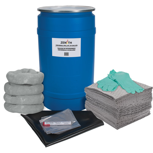 Shop Spill Kit, Universal, Drum, 30 US gal. Absorbancy Distribution Élite MP