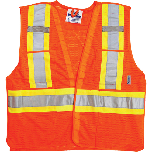 Vestes de s&eacute;curit&eacute; pour la circulation, Orange haute visibilit&eacute;, 2T-Grand/3T-Grand, Polyester Distribution Élite MP