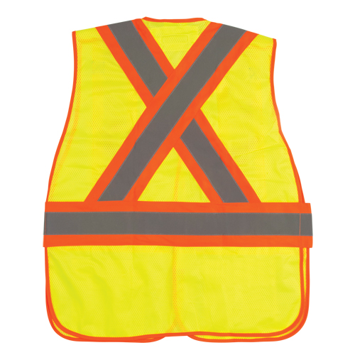 Veste d'arpenteur haute visibilit&eacute;, conforme &agrave; la CSA, Jaune lime haute visibilit&eacute;, 2T-Grand, Polyester Distribution Élite MP