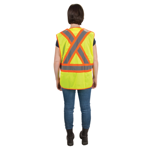 Veste d'arpenteur haute visibilit&eacute;, conforme &agrave; la CSA, Jaune lime haute visibilit&eacute;, 2T-Grand, Polyester Distribution Élite MP