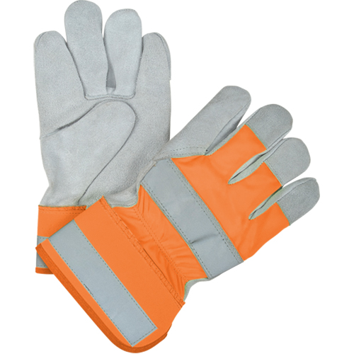 Premium Quality High Visibility Fitters Gloves, Large, Split Cowhide Palm, Cotton Inner Lining Distribution Élite MP