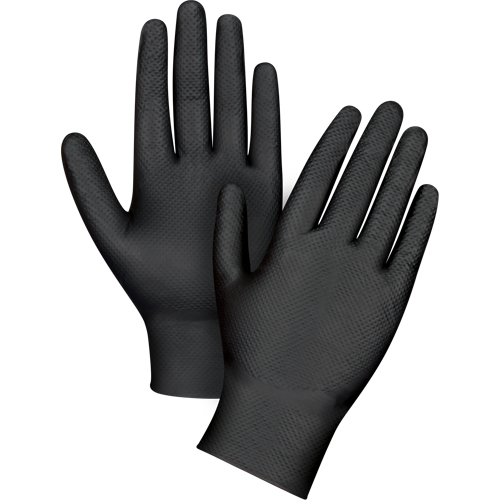 Heavyweight Tactile Grip Examination Gloves, Small, Nitrile, 8-mil, Powder-Free, Black Distribution Élite MP