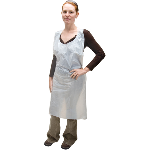 Polyethylene Aprons, Polyethylene, White, 35" W x 46" L Distribution Élite MP