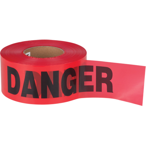 Ruban pour barricade Danger, Bilingue, 3" la x 1000' lo, 1,5 mil, Noir/rouge Distribution Élite MP