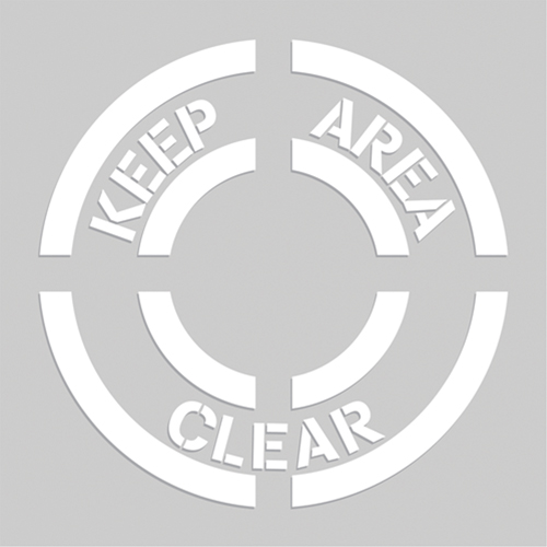 Pochoirs de marquage du sol - Keep Area Clear, Pictogramme, 20" x 20" Distribution Élite MP
