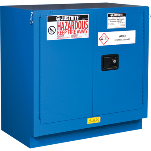 Armoires sous le comptoir doubl&eacute;es pour rangement de mati&egrave;res dangereuses Chem-Cor, 22 gal., 35" x 35" x 22" Distribution Élite MP