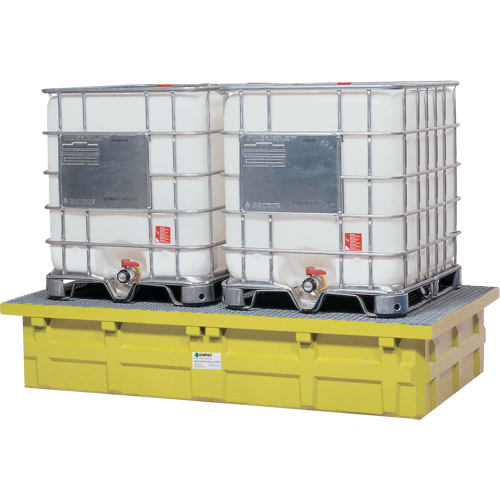 Double IBC Low-Top Without Drain, 385 US gal. Spill Capacity, 110" x 55" x 20" Distribution Élite MP