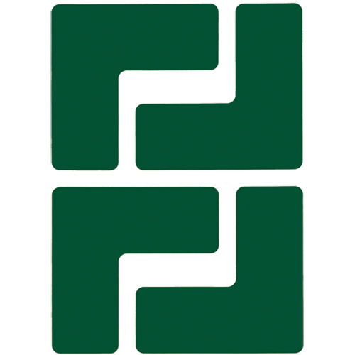 Floor Corner Marks, L, 5" L x 2" W, Green, Polyester Distribution Élite MP