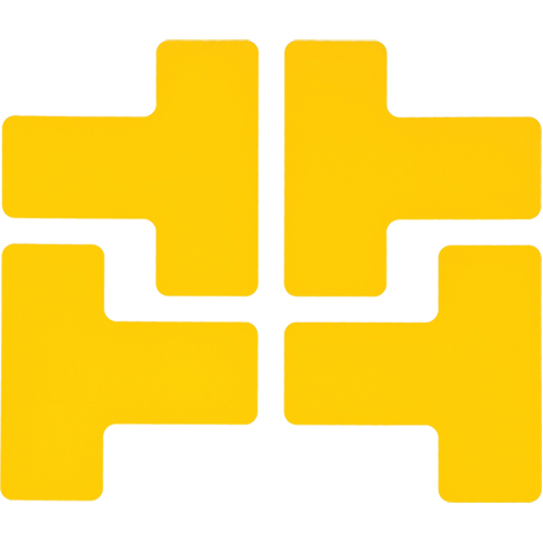 Floor Corner Marks, T, 5" L x 2" W, Yellow, Polyester Distribution Élite MP