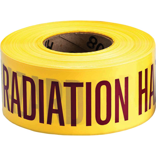Barricade Tape, English, 3" W x 1000' L, 3 mils, Magenta on Yellow Distribution Élite MP