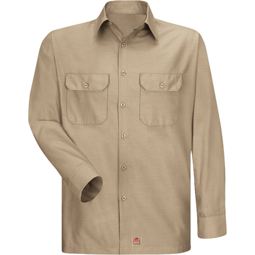 Chemise &agrave; manches longues en tissu ind&eacute;chirable, Hommes, 3T-Grand, Khaki Distribution Élite MP