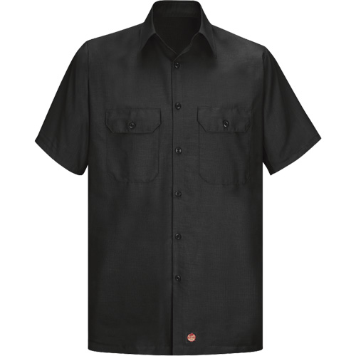 Chemise &agrave; manches courtes en tissu ind&eacute;chirable, Hommes, 3T-Grand, Noir Distribution Élite MP