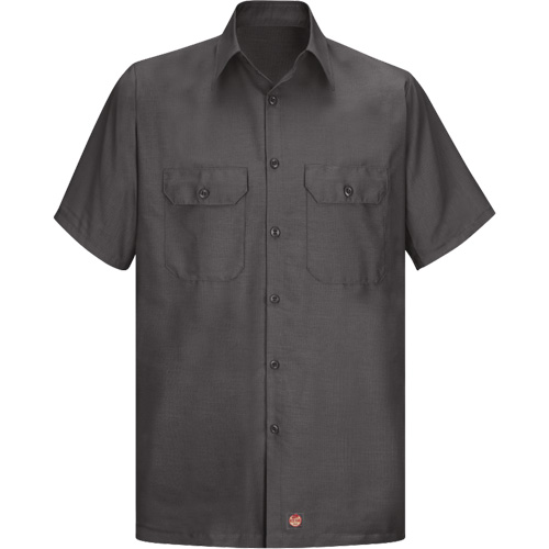Chemise &agrave; manches courtes en tissu ind&eacute;chirable, Hommes, 3T-Grand, Charbon Distribution Élite MP