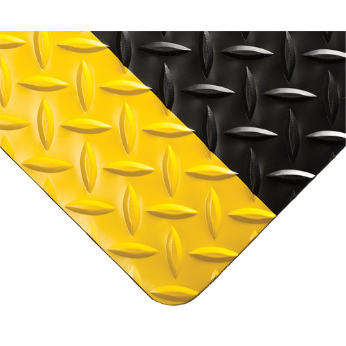Diamond-Plate Switchboard Matting No.701, 3' W x 75' L, 1/4" Thickness, Black/Yellow, PVC Distribution Élite MP