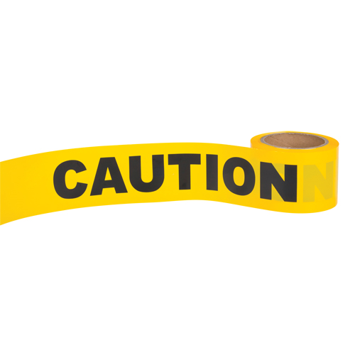 "Caution" Barricade Tape, English, 3" W x 300' L, 1.5 mils, Black on Yellow Distribution Élite MP
