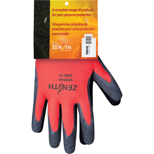Gants enduits de latex de caoutchouc naturel, 10, R&ecirc;vetement Latex de caoutchouc, Calibre 13, Enveloppe en Polyester Distribution Élite MP