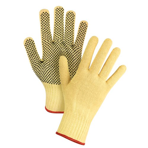 Gants tricot&eacute;s sans couture &agrave; pois, Taille Petit/7, Calibre 7, Rev&ecirc;tement PVC, Enveloppe en Kevlar, ASTM ANSI niveau A2/EN 388 niveau 3 Distribution Élite MP