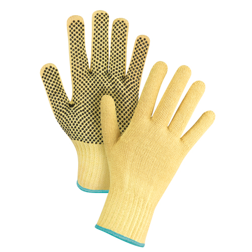 Gants tricot&eacute;s sans couture &agrave; pois, Taille T-Grand/10, Calibre 7, Rev&ecirc;tement PVC, Enveloppe en Kevlar, ASTM ANSI niveau A2/EN 388 niveau 3 Distribution Élite MP