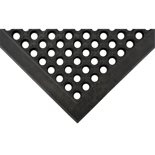 Tapis antifatigue, &agrave; fentes, 3' x 5' x 7/8", Noir, Caoutchouc naturel Distribution Élite MP
