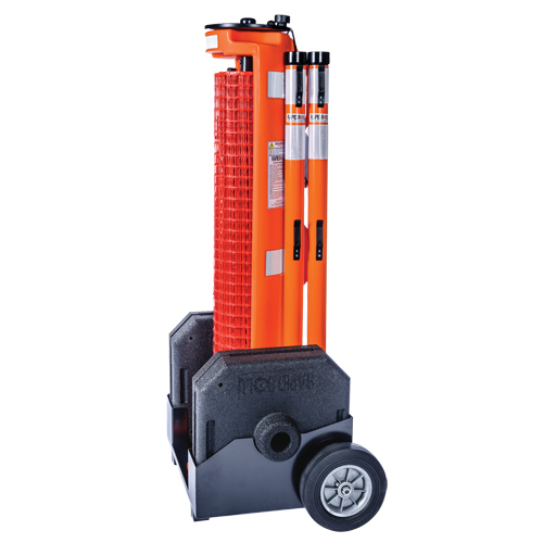 Barri&egrave;re avec roues , 50' lo, Plastique, Orange Distribution Élite MP