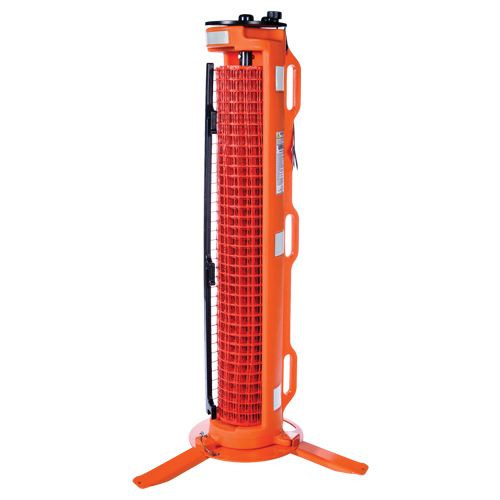 Barri&egrave;re avec 3 pieds, 50' lo, Plastique, Orange Distribution Élite MP