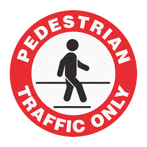 "Pedestrian Traffic Only" Floor Sign, Adhesive, English with Pictogram Distribution Élite MP