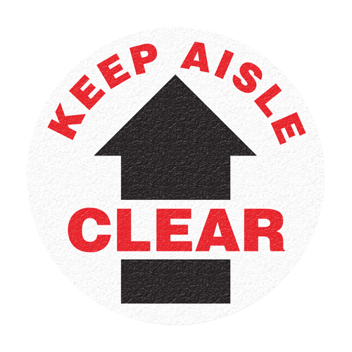 "Keep Aisle Clear" Floor Sign, Adhesive, English with Pictogram Distribution Élite MP