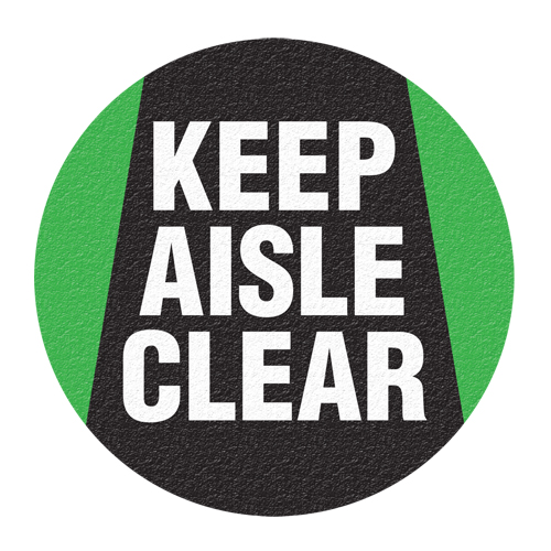"Keep Aisle Clear" Floor Sign, Adhesive, English with Pictogram Distribution Élite MP