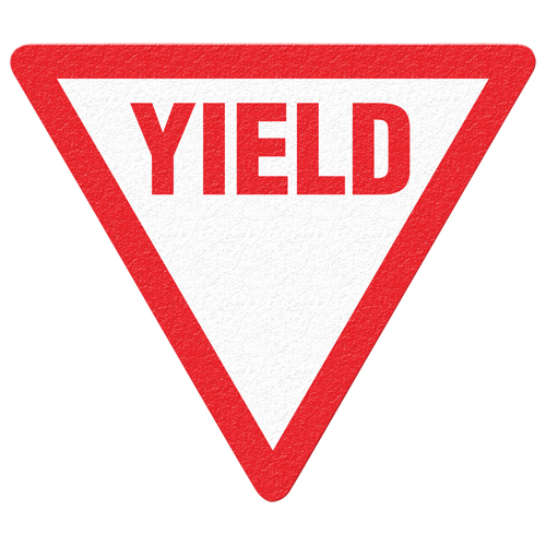 "Yield" Floor Sign, Adhesive, English with Pictogram Distribution Élite MP