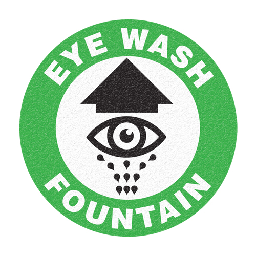 "Eye Wash Fountain" Floor Sign, Adhesive, English with Pictogram Distribution Élite MP