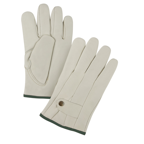 Premiun Winter-Lined Ropers Gloves, Medium, Grain Cowhide Palm, Fleece Inner Lining Distribution Élite MP