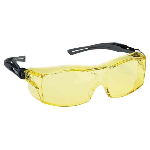 Dynamic OTG Extra Series Safety Glasses, Amber Lens, Anti-Fog/Anti-Scratch, ANSI Z87+/Meets/Exceeds CSA Z94.3 Distribution Élite MP