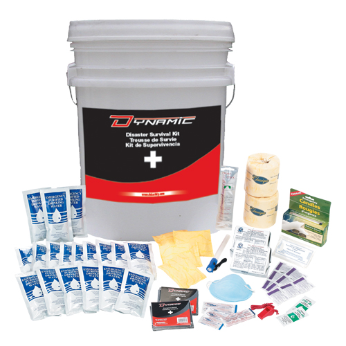 Trousse de premiers soins pour pr&eacute;paration aux situations d'urgence Dynamic, Dispositif m&eacute;dical Classe 1, Seau Distribution Élite MP