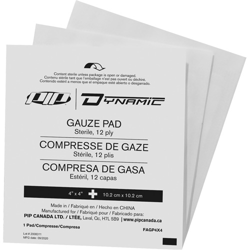 Gaze Dynamic, Tampon, 4" lo x 4" la, St&eacute;rile, Dispositif m&eacute;dical Classe 1 Distribution Élite MP